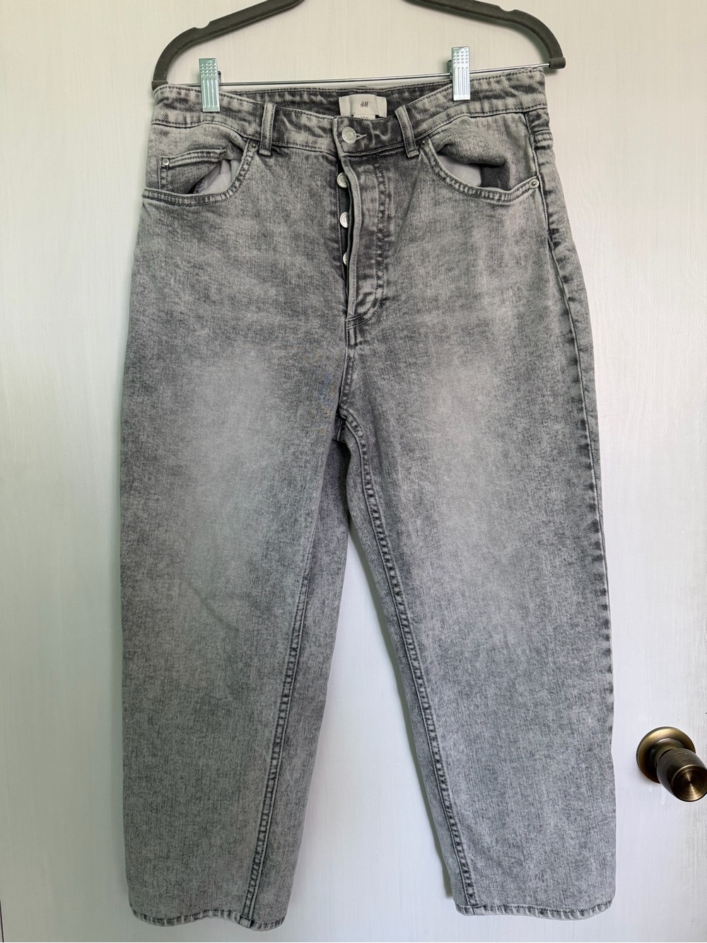 H&M Light Gray Relaxed-Fit Jeans